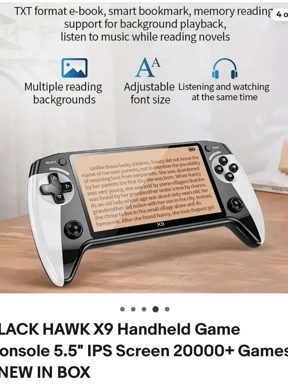 5.5-inch Black Hawk Retro Handheld Gaming Console